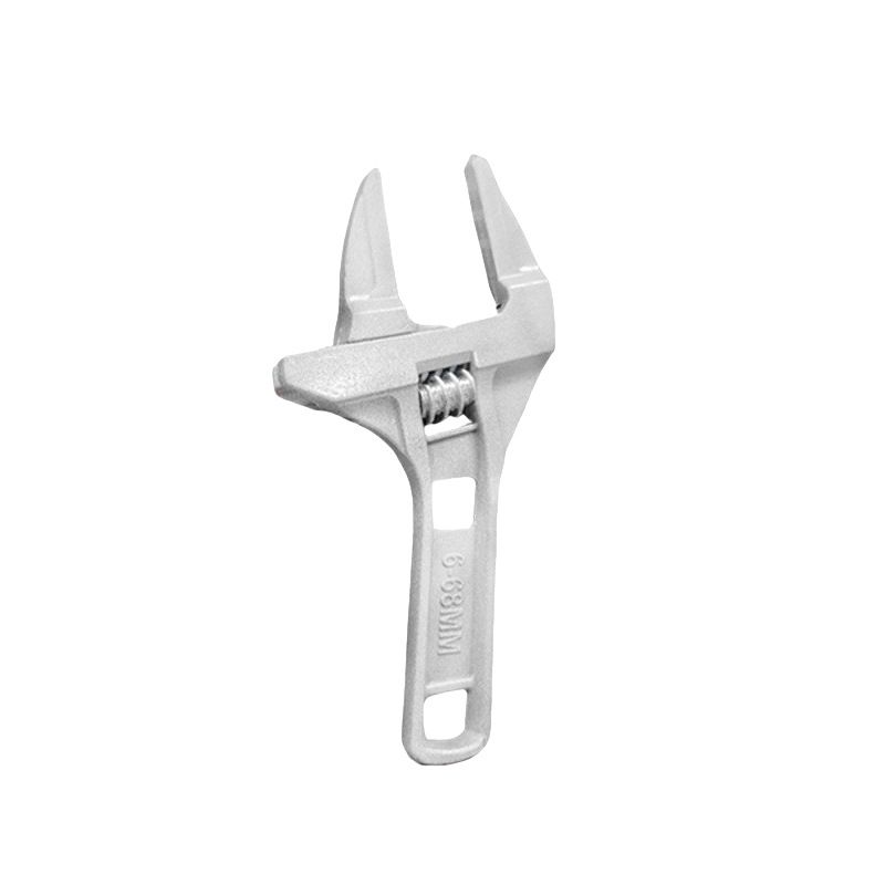 Multi-Purpose Wrench For Plumbing & Bathroom - Short Handle, Wide Jaw, Adjustable Spanner For Faucet Installation & Repair, Durable Iron Construction_voghion.com