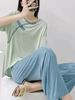 Pigiama da donna estivo, stile nazionale, sottile, semplice, con maniche a cinque quarti, vestibilità comoda, taglie forti, per donne grasse, 2-150 kg_voghion.com