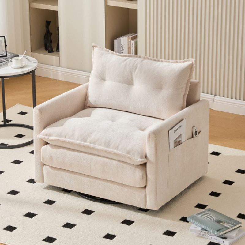 Poltrona girevole a 360° con braccioli, divano singolo grande per soggiorno, camera da letto, studio e ufficio, poltrona in stile moderno con cuscini_voghion.com