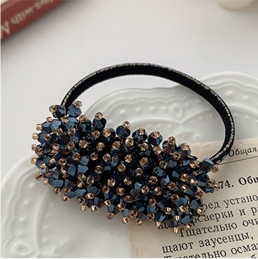 Versione coreana di semplice squisito cristallo perline fatto a mano francese famoso internet versatile cravatta per capelli e fascia per capelli_voghion.com