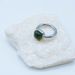 Anello da donna con testa di fungo, stile lusso, a forma di cubo di zucchero irregolare, in acciaio inossidabile con zircone intarsiato e smeraldo._voghion.com