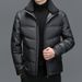 Men’s Winter Shearling Leather Jacket – Thickened Down Coat With Relaxed Fit (Black/Gray, M-4XL, Windproof & Wrinkle-Free)_voghion.com