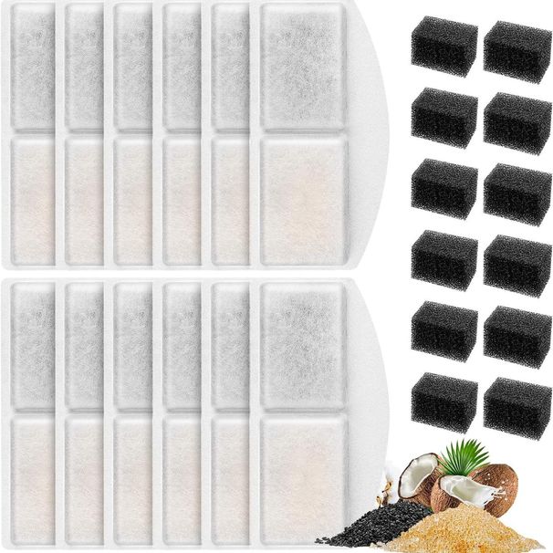 Filtro per acqua in carbone attivo con guscio di cocco e cotone per dispenser per acqua per gatti, molto venduto_voghion.com