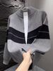 Übergroße Strickjacke für Herren – Pullover aus Wollmischung mit hohem Kragen und Farbblockierung (Grau/Schwarz, EU-Größe M-3XL)_voghion.com