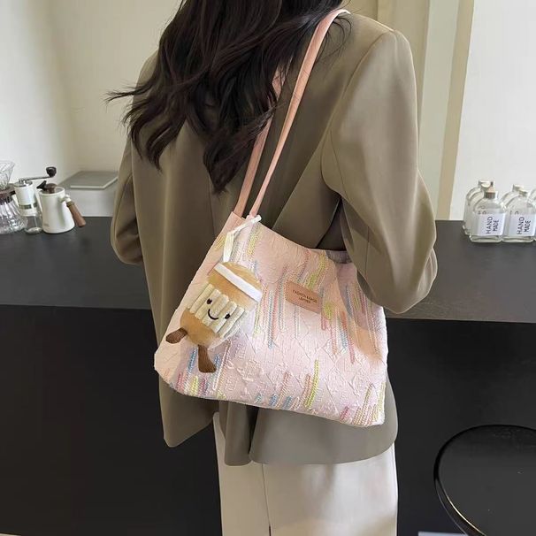 Koreanischer Stil Designer für Frauen 2025 Neue Mode Gestreifter Eimer Lässig Vielseitige Unterarm-Schultertasche_voghion.com