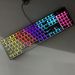 104 Black Mixed Light Blue Switch Pudding Keycap 87 Keys Full Key No Rollover Real Mechanical Keyboard Marquee_voghion.com