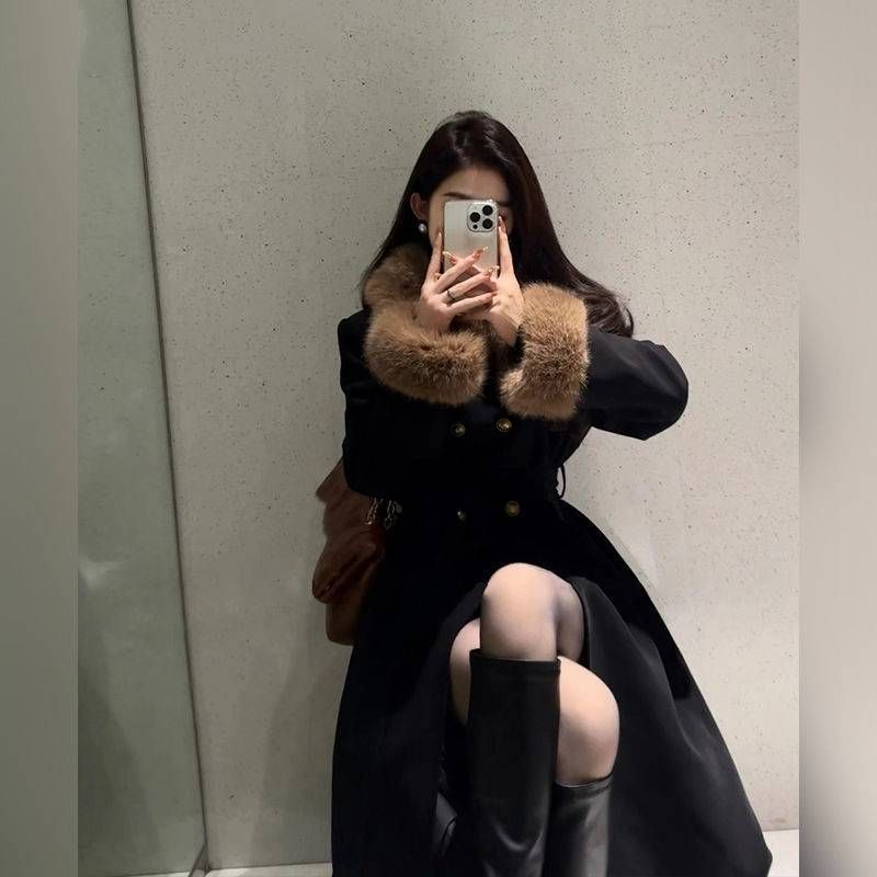 Women's Clothing high end fashion mid length coat _voghion.com