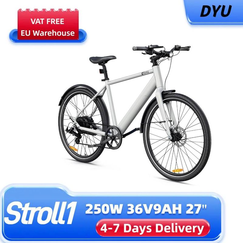 DYU Stroll 1 Elektrofahrrad 250W 27'' Pendler-Citybike mit 36V 9Ah Akku, doppelte hydraulische Scheibenbremse_voghion.com