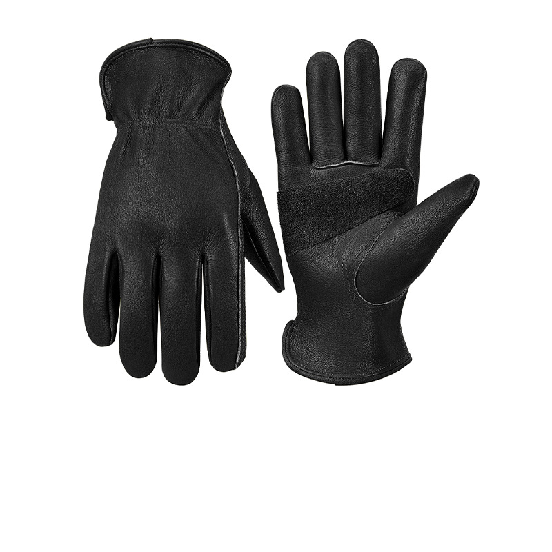 Guantes de piel de vaca amarilla para jardinería, protección laboral, antideslizantes, resistentes al desgaste, de cuero, cortos, para soldadura, tala de árboles, reparación de automóviles._voghion.com