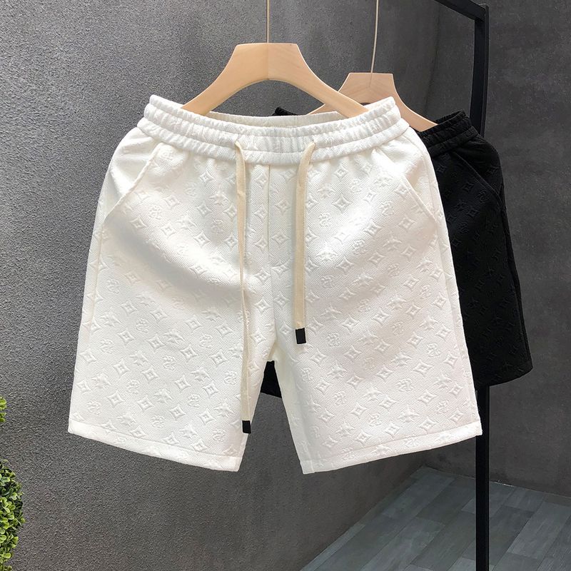 Leichte Luxus-Shorts im großen Markenstil aus weißem Jacquard für Herren, Sommer, trendige Marke, Fünfviertelhose, 2023, neue Halbhose für Herren_voghion.com