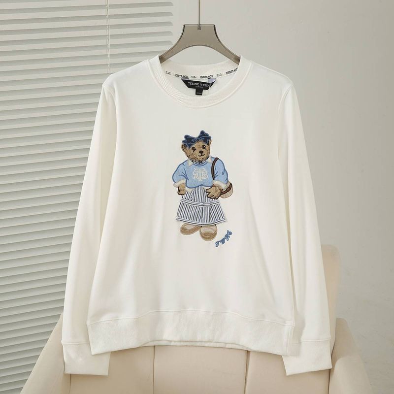 Nieuwe dames casual losse college borduurwerk ronde hals pullover lange mouw sweatshirt_voghion.com