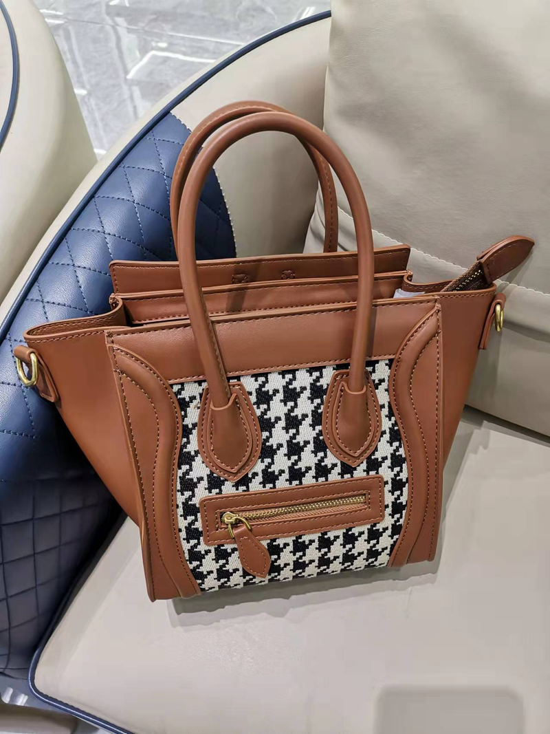 High-End-Sensortasche für Frauen im Sommer 2024, neue modische, stilvolle Damentasche mit tausend Vogelgitter und lächelndem Gesicht, eine_voghion.com