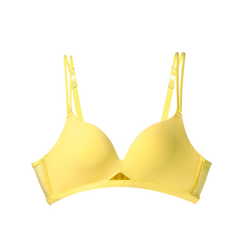 Oranje banaan concave lingerie voor dames in de zomer, uitgeholde plooi, geen stalen ring, ademend mesh, schouder_voghion.com