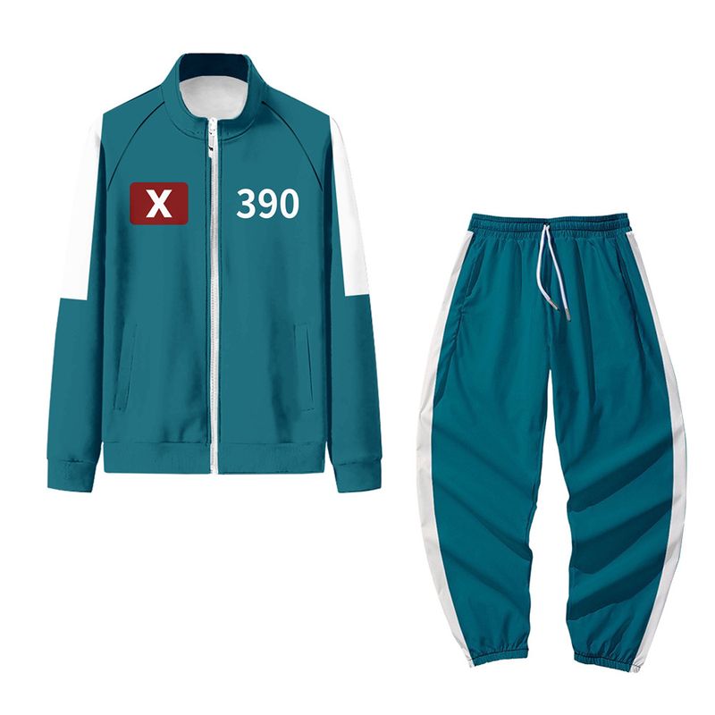 Two sets of blue jackets, including a fish jacket, hoodie, and pants, from Bugse_voghion.com