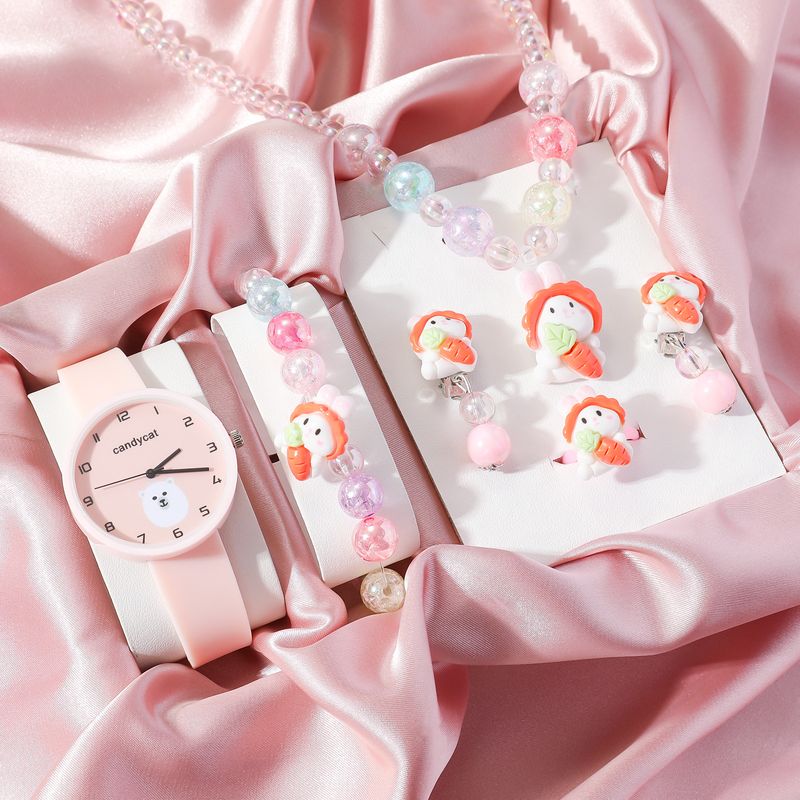 Children's Watch Jewelry Set Cute Cartoon Silica Gel Watch + Necklace Jewelry Set_voghion.com