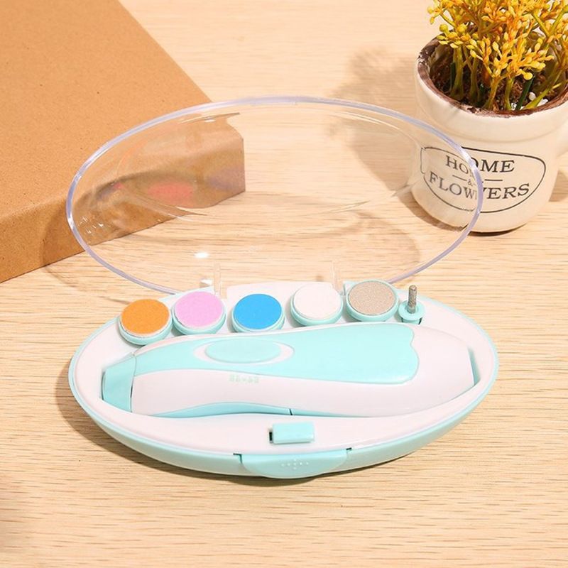Aparador de unhas elétrico para bebês, polidor de unhas para crianças, ferramenta para cuidados com o bebê, cortador de unhas multifuncional, aparador, conjunto de manicure infantil_voghion.com