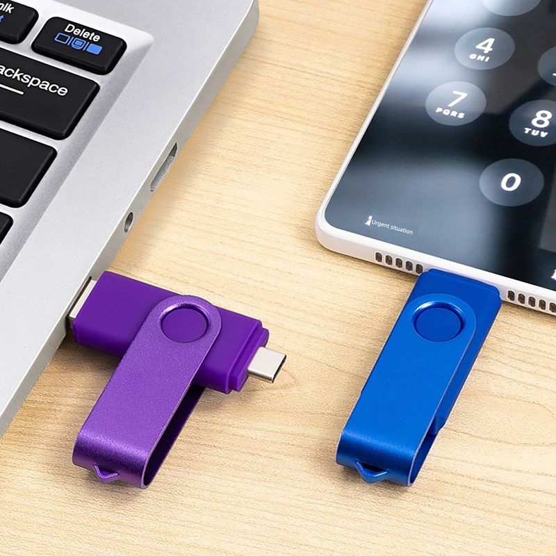 Tipo C Interface Dupla Móvel U-Disk 64 G128g para Telefone e Computador U Disk Grande Capacidade de Armazenamento Transmissão de Alta Velocidade_voghion.com