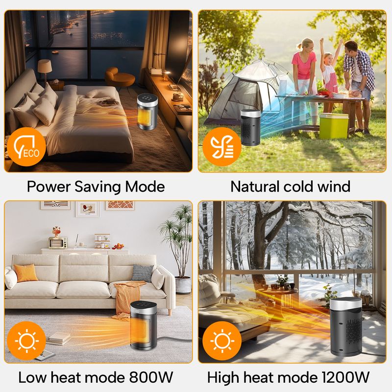 Home Touch Screen Remote Control Heater Desktop Electric Heater Small Solar Heater，Household Appliances， Heater_voghion.com