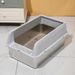 Stainless Steel Semi-Enclosed Toilet Detachable Pan Pet Supplies Open Cat Litter Box_voghion.com