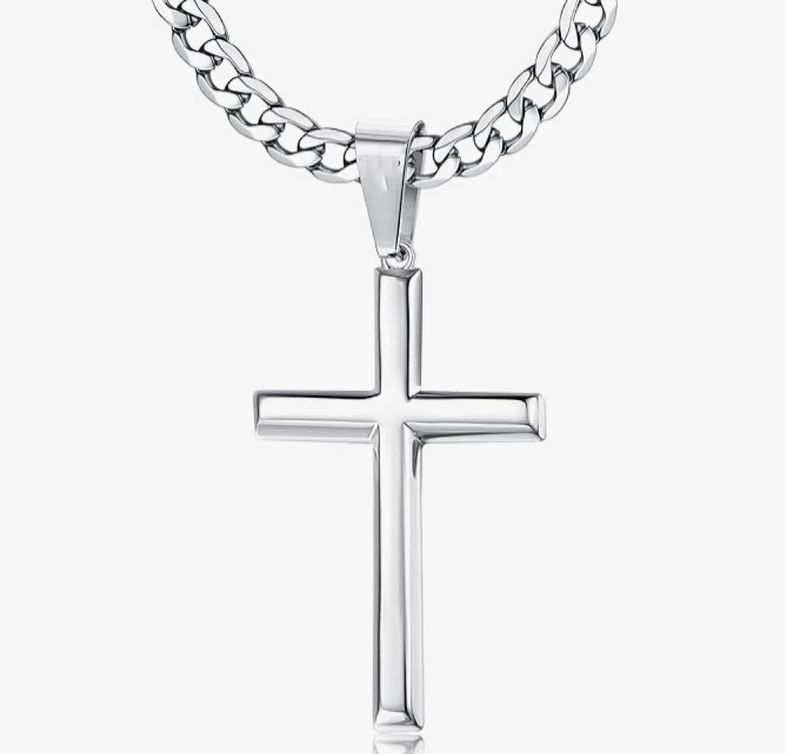 Nuova collana con ciondolo a croce in acciaio inossidabile Hip-Hop per uomo, semplice e classica, gioiello di personalità_voghion.com