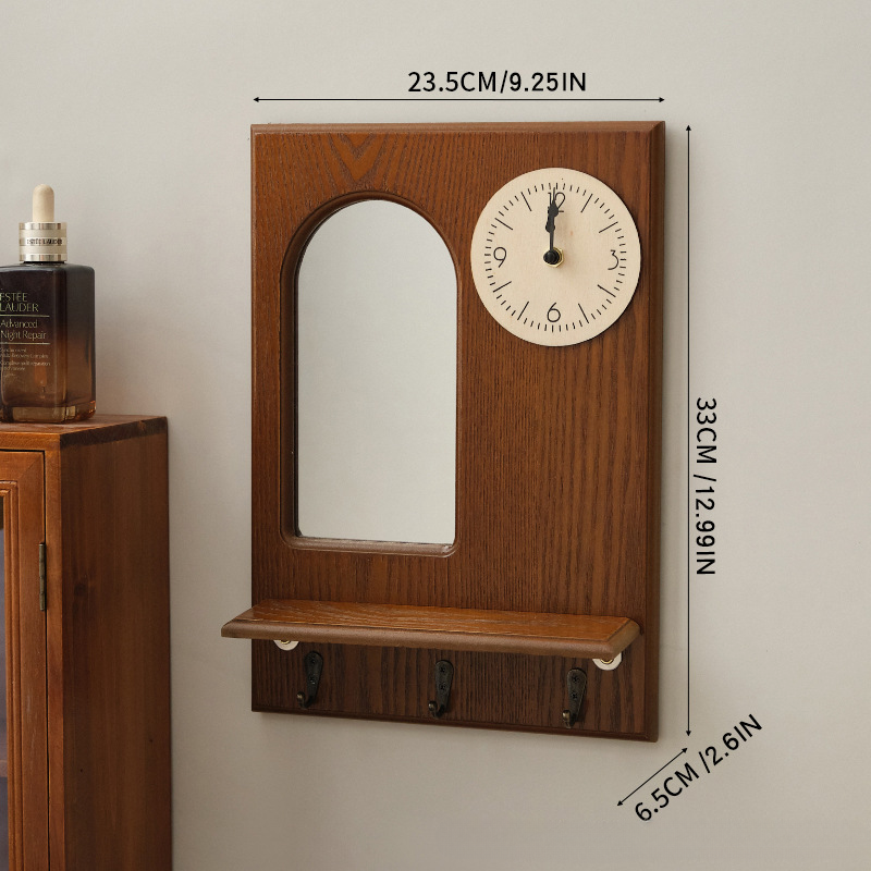 Porte-clés décoratif mural d'entrée créatif sans perçage, support de rangement en bois_voghion.com