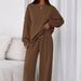 Women's Casual Long Sleeve Lounge Set - Soft Knit Tracksuit With 3d Effect (Brown, S-Xxl) Fashion Trends_voghion.com