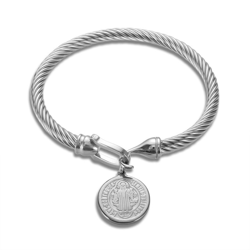 Bracciale in acciaio al titanio a forma di conchiglia a forma di cuore a forma di stella marina in stile marino in blocco_voghion.com