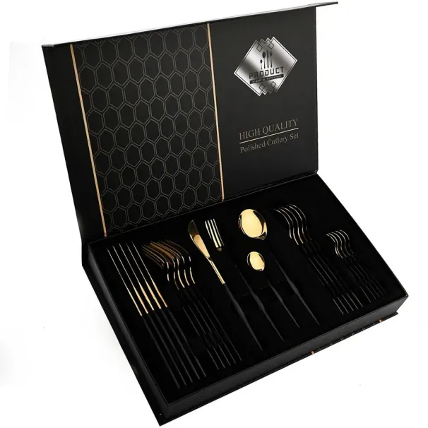 24-Pc Cutlery Set - Mirror Finish|Gift Box|EU Food Safe_voghion.com