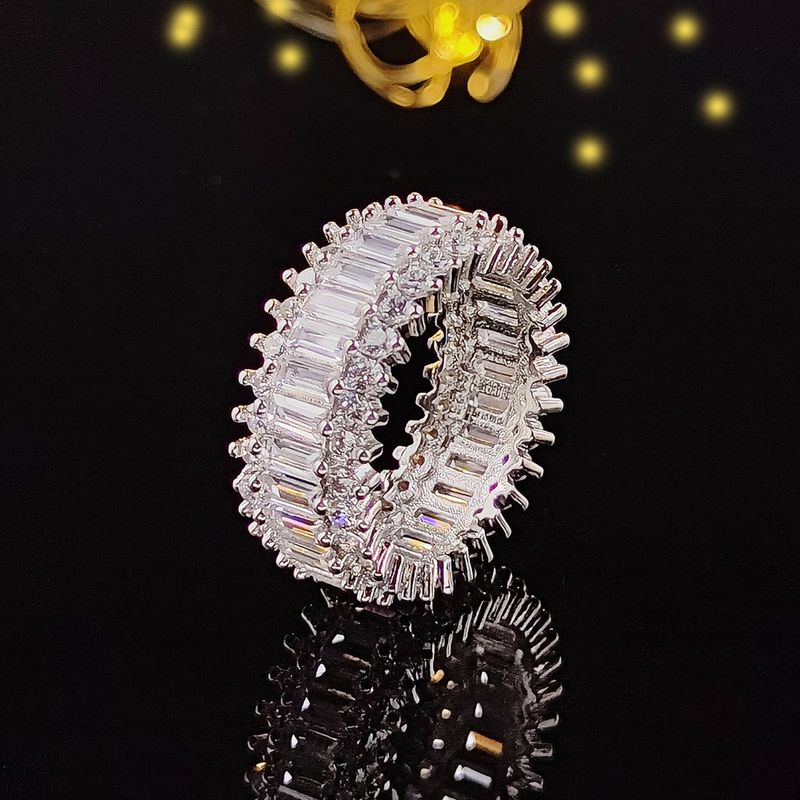 Luxus-Zirkon-Volldiamant-Einfachring, weibliche Minderheit, fortschrittlicher Sinn für Design, R4577_voghion.com