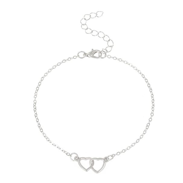 Einfache Liebe Fußkettchen weibliche Persönlichkeit Temperament ineinander greifende hohle herzförmige Fußkettchen Strand Fußschmuck_voghion.com