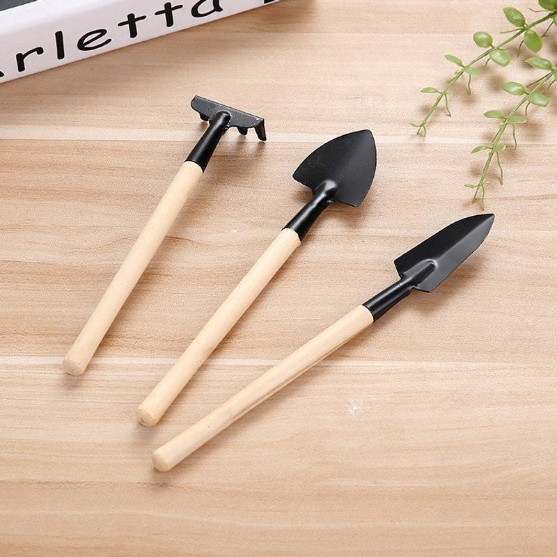 Conjunto de três ferramentas de jardinagem, ancinho para flores, plantio de vegetais e flores, suculentas, pá pequena, ferramentas para vasos_voghion.com