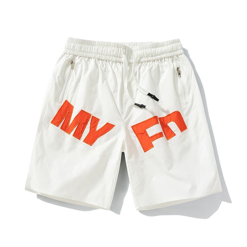 Shorts, men's embroidery, new fashion trend, versatile men's shorts, summer casual capris, drawstring sports shorts_voghion.com