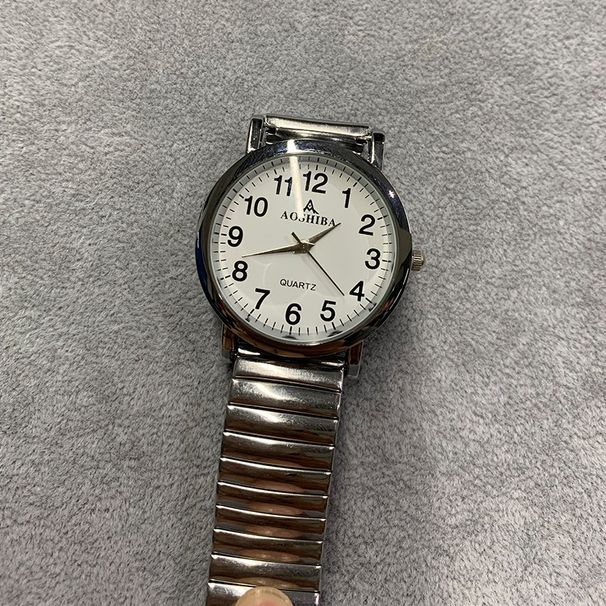 Digitale Quarzuhren für Damen und Herren mit elastischem Stahlarmband und Federmechanismus, weich, wasserdicht, für Senioren, weich, wasserdicht_voghion.com