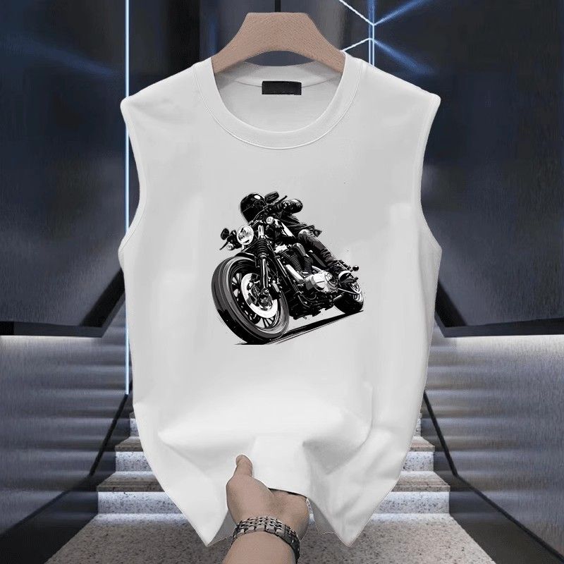 Herrenbekleidung Basketball Sport T-Shirt Sommer Herren Rundhals Bedruckte ärmellose Weste Lose Weste Sweatshirt Bottoming Top_voghion.com