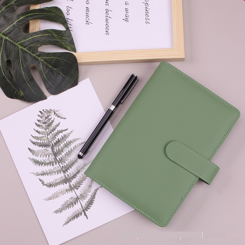 Refillable Notebooks A6 Binder Zipper Bag Macaron Notebook Leather PU Loose Leaf Cash Budget Handbook_voghion.com
