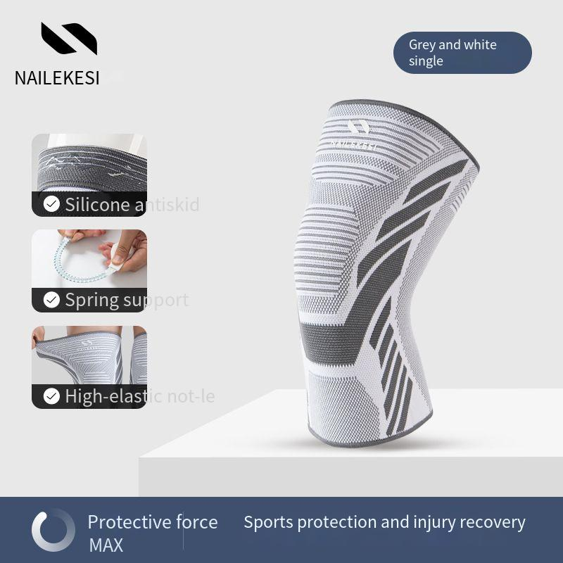 Ademende nylon kniebrace voor mannen en vrouwen - Lichtgewicht ondersteuning voor basketbal, hardlopen, voetbal en sporten - Antislipontwerp met verstelbare banden_voghion.com