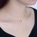 Collana con anello semplice a doppio strato in argento sterling S925, leggera e lussuosa, stile geometrico a cerchio, con catena a clavicola impilabile._voghion.com
