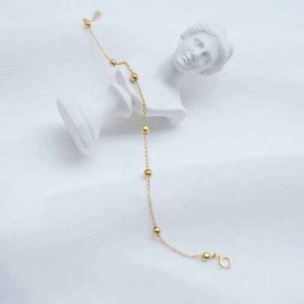 Cavigliera minimalista in argento puro placcato in oro 14K in stile coreano e giapponese per le donne che vanno al lavoro in estate, versatile per i piedi_voghion.com