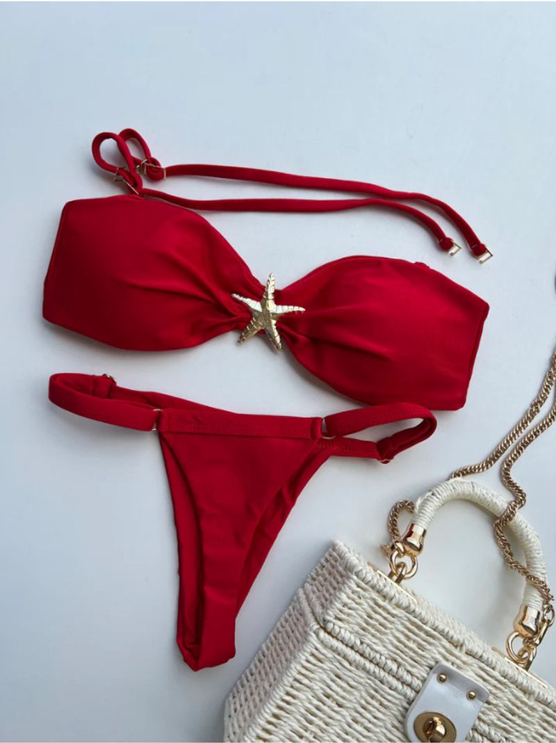 2025 Nowa metalowa biżuteria 2-częściowy kostium kąpielowy Bikini Split Sexy brazylijski obcisły Bikin_voghion.com