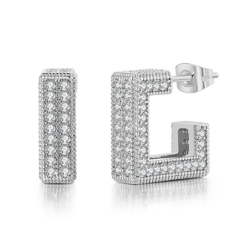 Orecchini in argento con zirconi e diamanti pieni per donna, orecchini leggeri di lusso alla moda, orecchini semplici e di nicchia dal design alla moda per uomo_voghion.com