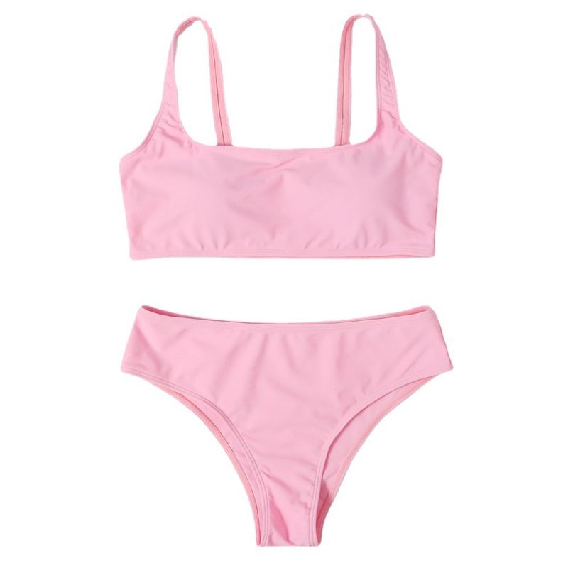 2024 Hot Launch New Solid Color Sports Sexy Women's Split Bikini Swimsuit_voghion.com