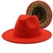New thickened men's and women's top two tone jazz hats, large brimmed double-sided woolen leopard print inner felt hats_voghion.com