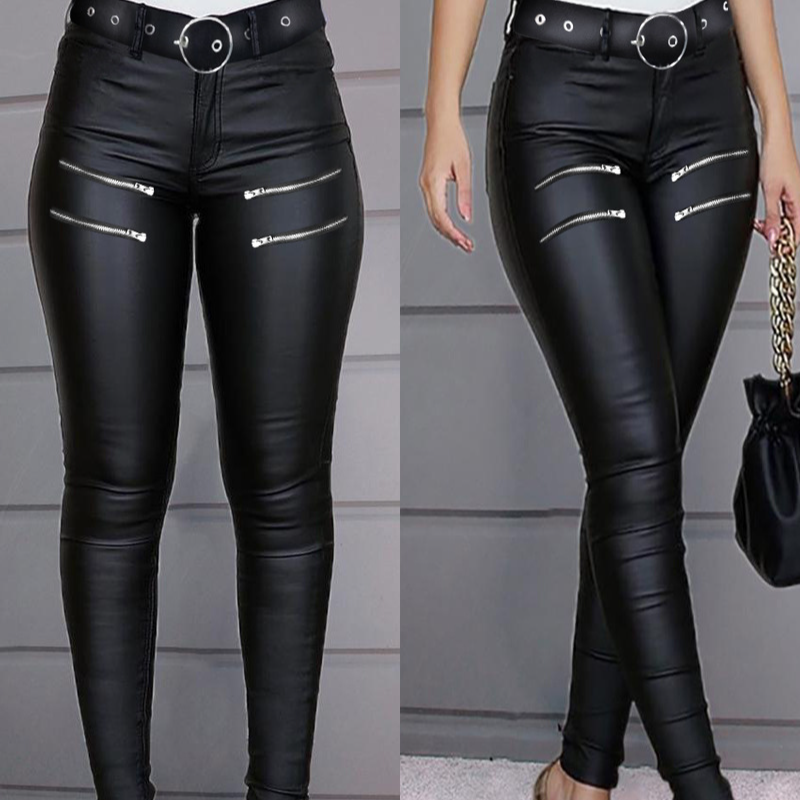 Zamki damskie zdobią obcisłe spodnie, które wymagają paska_voghion.com