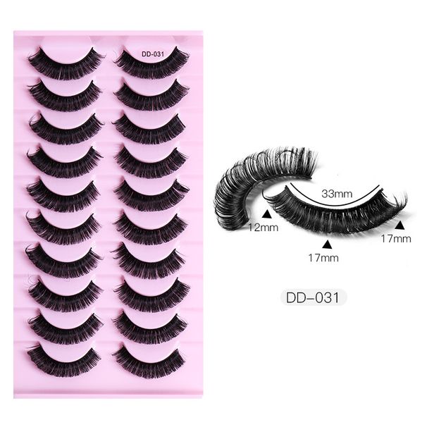 Russian Volume D – Curve Falsche Wimpern, 10 Paar, natürlich dicke, gewellte Polyesterwimpern_voghion.com