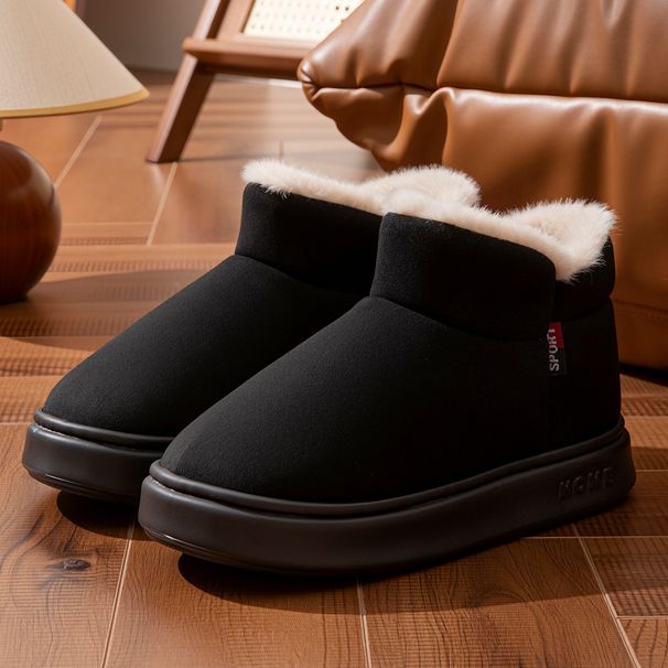 Pantofole invernali unisex in pile – Stivali da neve per esterni con suola in EVA, caldi e comodi per uomo e donna (nero/beige/kaki, taglie 36-45)_voghion.com