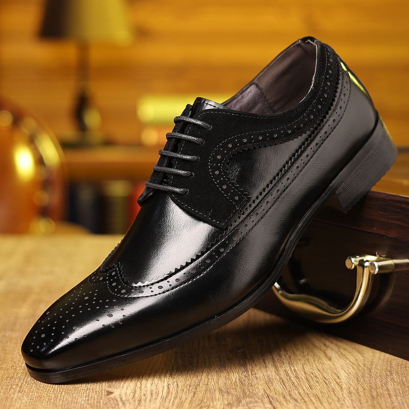 Men's Business Casual Dress Oxfords Formal Lace-Up Shoes For Office, Parties, And Daily Wear_voghion.com