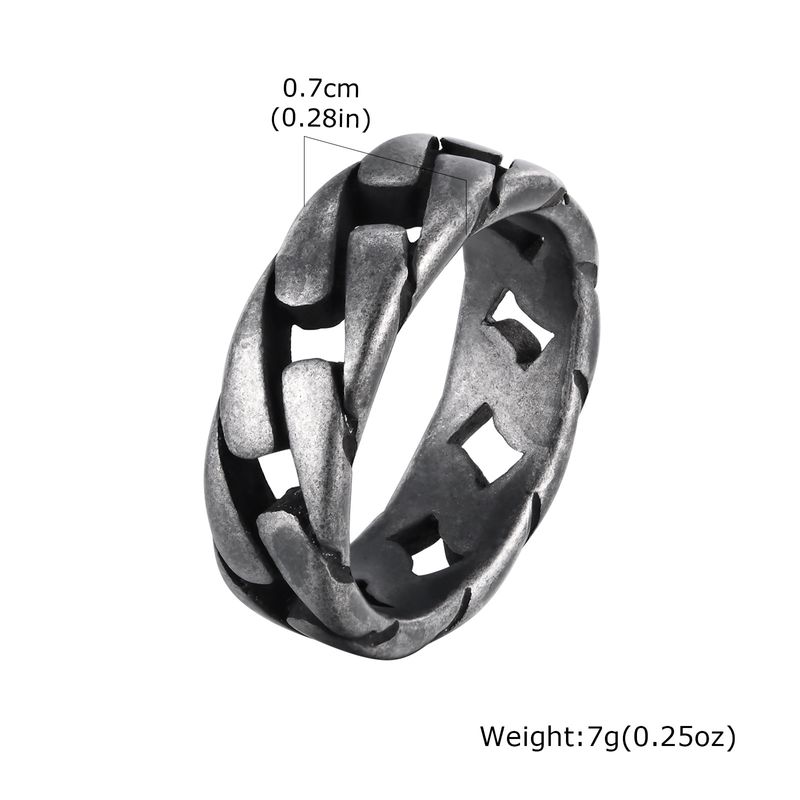 Cuban Jewelry Trendy Motorcycle Titanium Steel Chain Ring Gold Men's R495_voghion.com