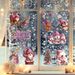 Adesivi statici personalizzabili per porte e finestre con fiocco di neve e Babbo Natale rosa natalizio transfrontaliero_voghion.com