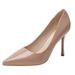 MTX Nude High Heels Stiletto 2025 New Spring Autumn French Pointed Toe Shallow Mouth Versatile Etiquette Professional_voghion.com