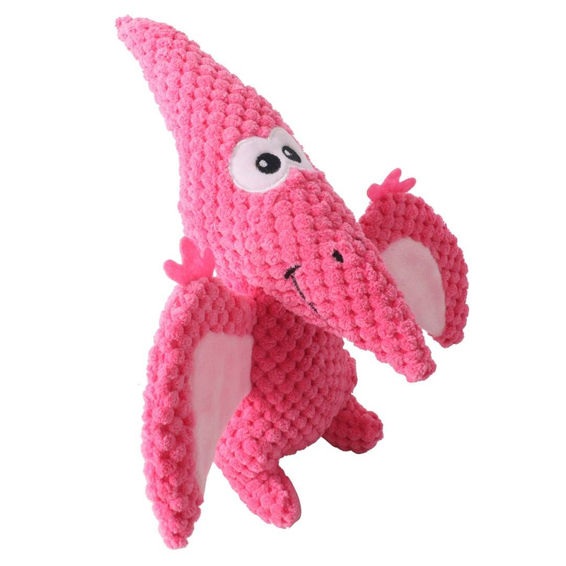 Plush Stuffed Pterosaur Dinosaur Pet Toy With Paper Wings And Sound Making Dog Toy_voghion.com